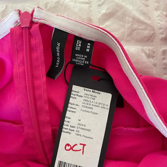 Vero Moda hot pink off the shoulder mini dress - Picture 4 of 7